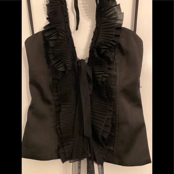 BCBG - Size XS, Black Pleated Chiffon and Satin Corset. - Picture 1 of 3